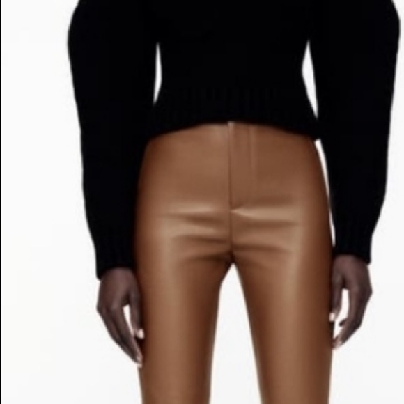 ZARA high waisted faux leather leggings L - Picture 5 of 8